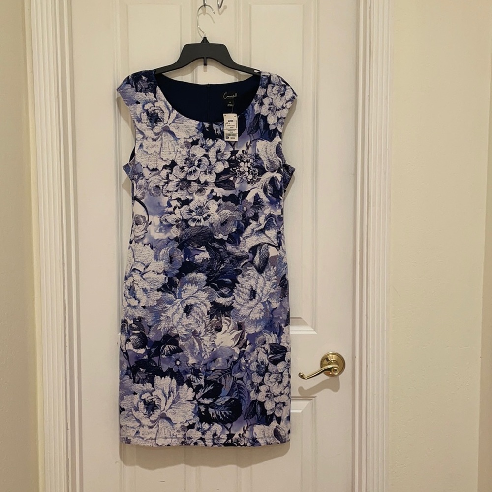 Purple and blue floral print sheath dress NWT!